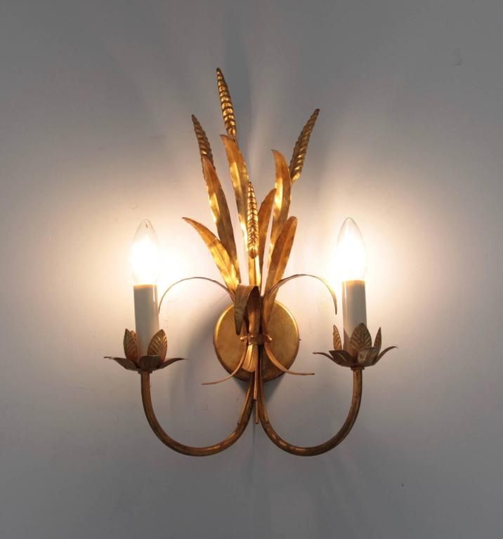 Coco Chanel Style Florentine Wall Lamp Brass with Gold-Finish