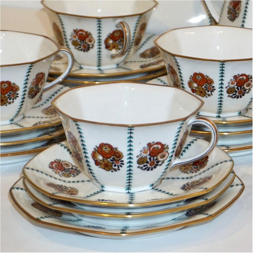 QUALITY ART DECO LIMOGES CUP AND SAUCER Ca 1920 