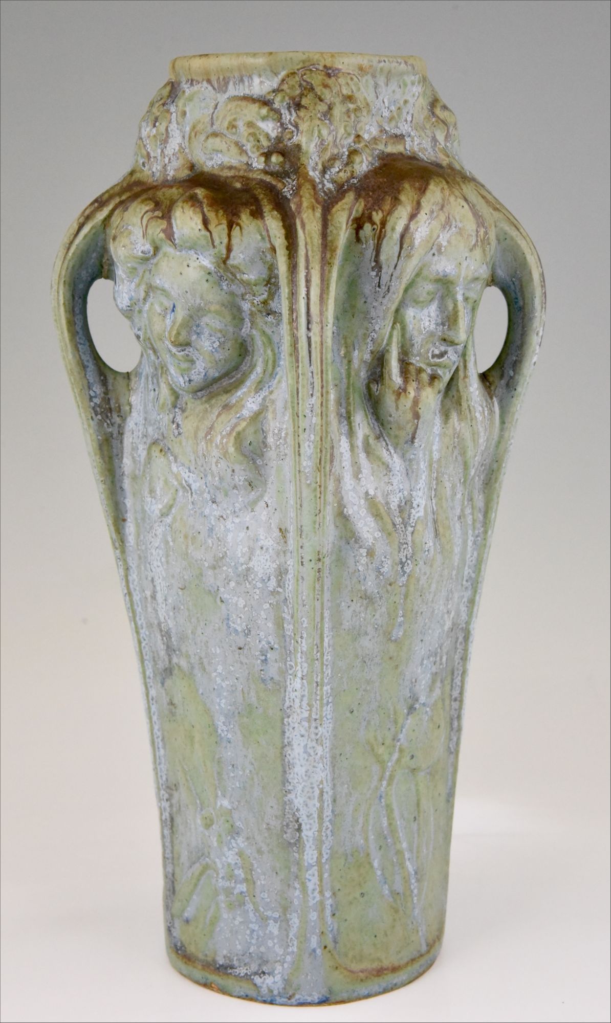 Art Nouveau Vase With 4 Women S Faces Michelet For Gentil Bourdet