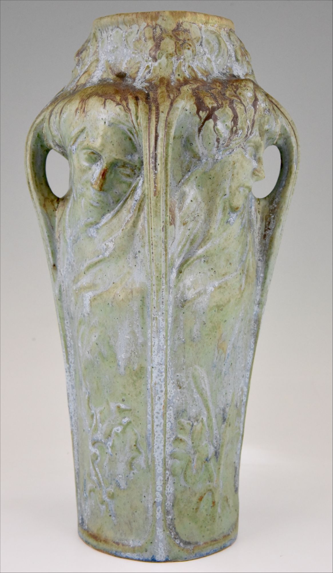 Art Nouveau Vase With 4 Women S Faces Michelet For Gentil Bourdet