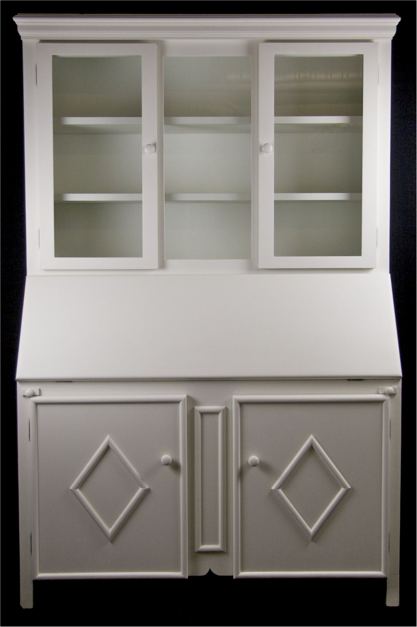 Bespoke Glazed Writing Desk Cabinet Vitrine Storage Glass Doors
