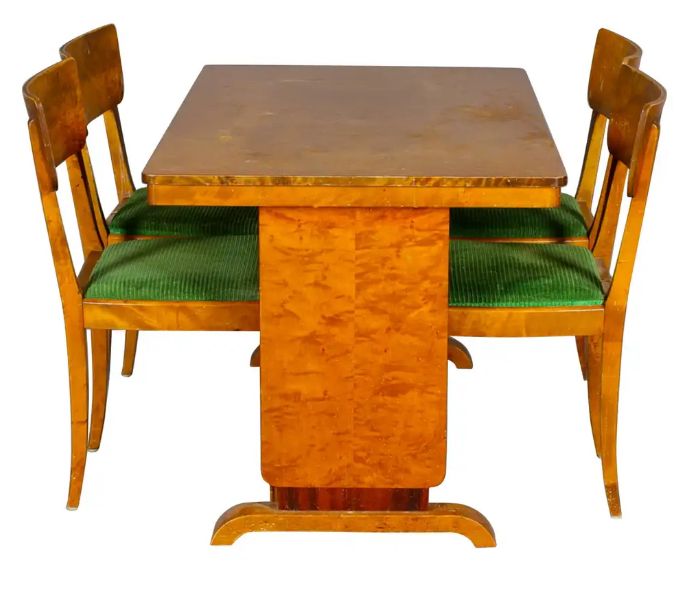 Swedish Art Deco Extendable Dining, 1940 S Dining Room Table And Chairs