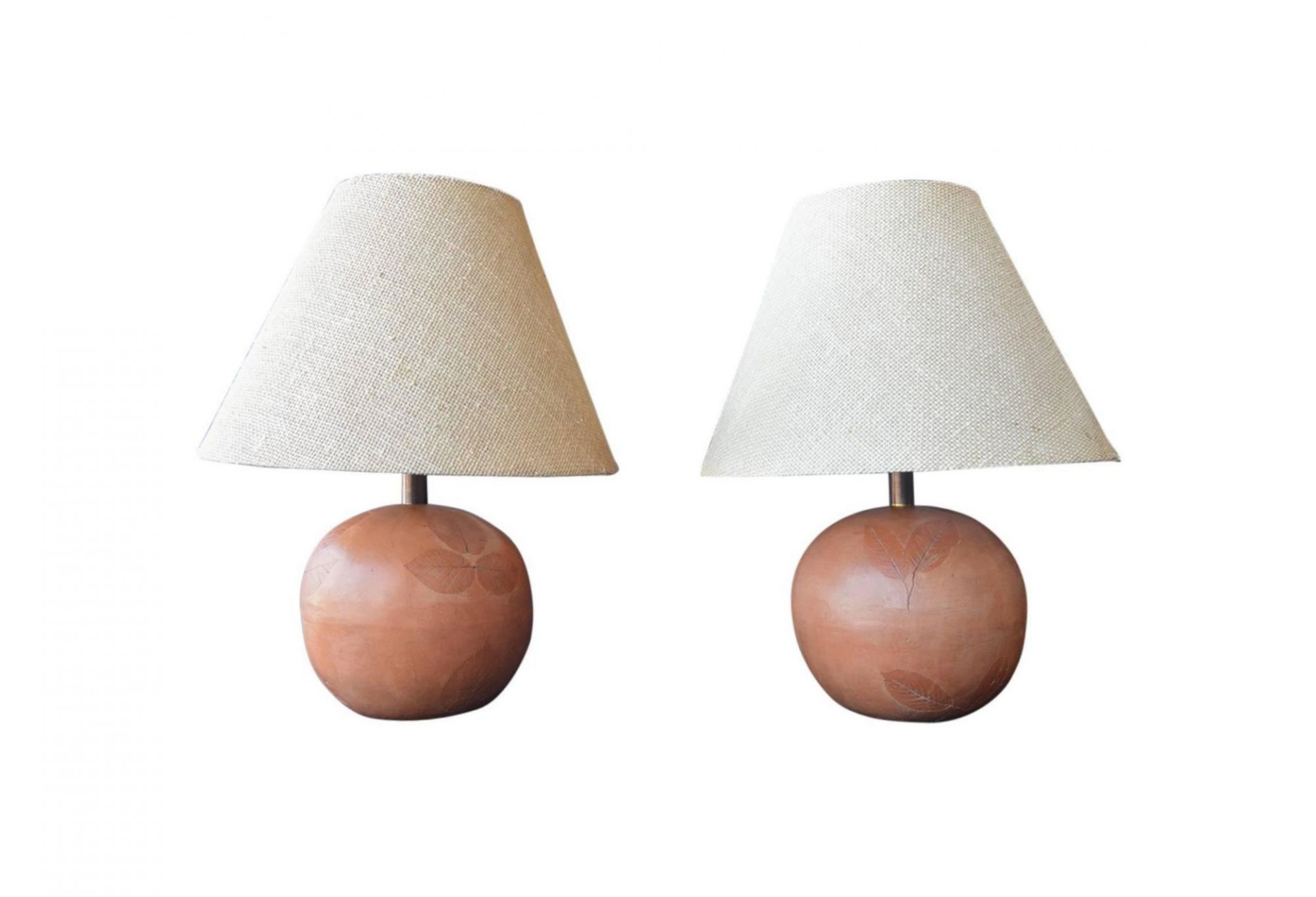 Pair Of Terracotta Table Lamps, Terracotta Table Lamp