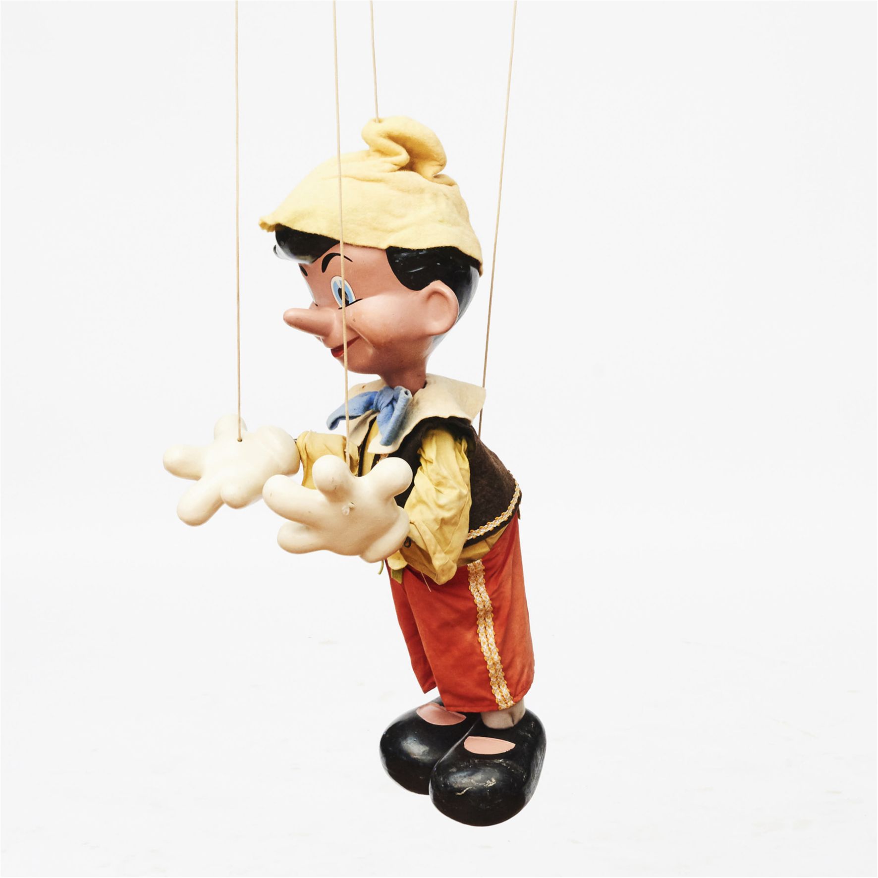 Amazing marionette of Pinocchio in retro style