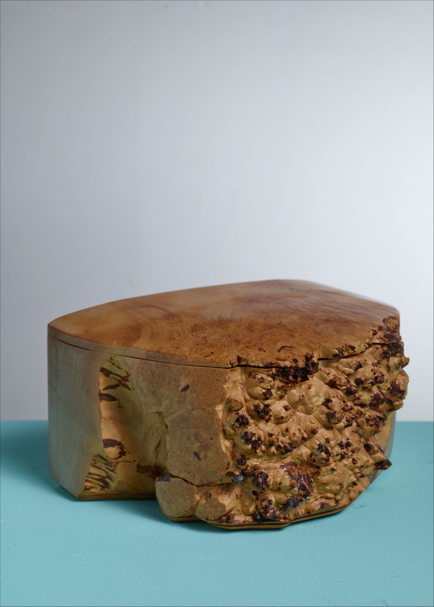 Burl Wood Box With Lid By An American Craftsman