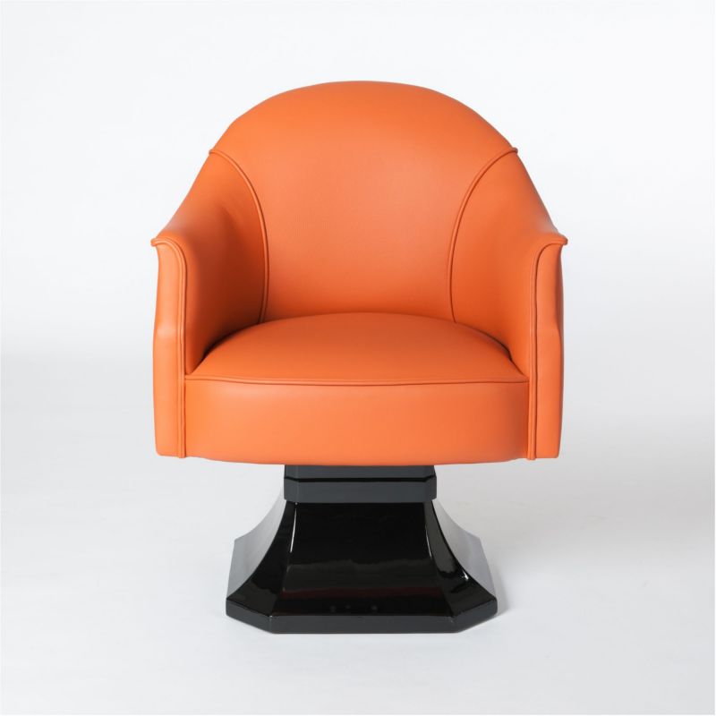 French Art Deco Pivotable Office Chair Hermes Colored Leather