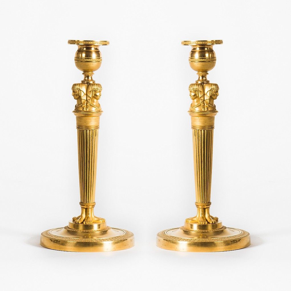 A pair of French Empire candelabra