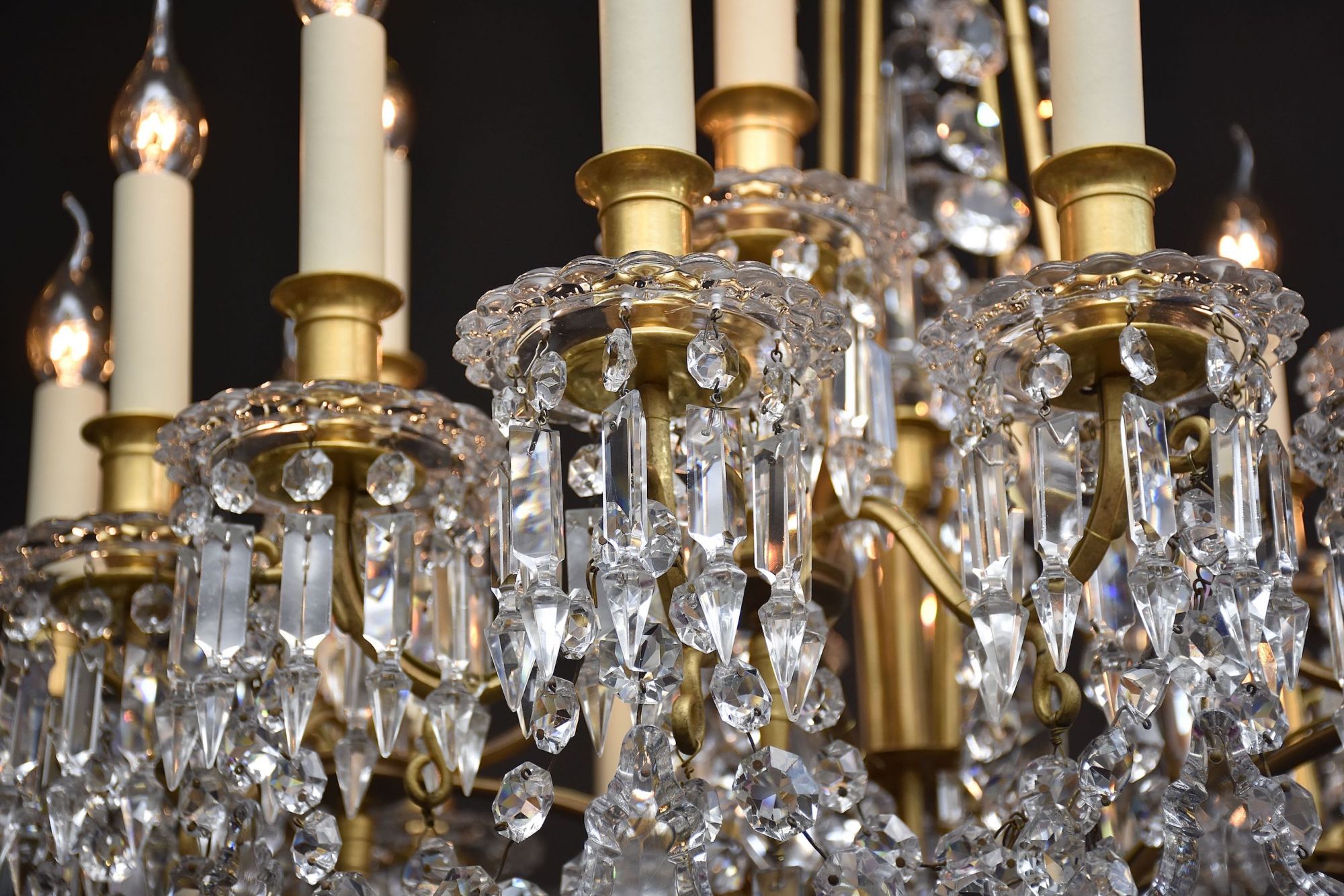 Antique French Baccarat chandelier in the style of Louis XVI