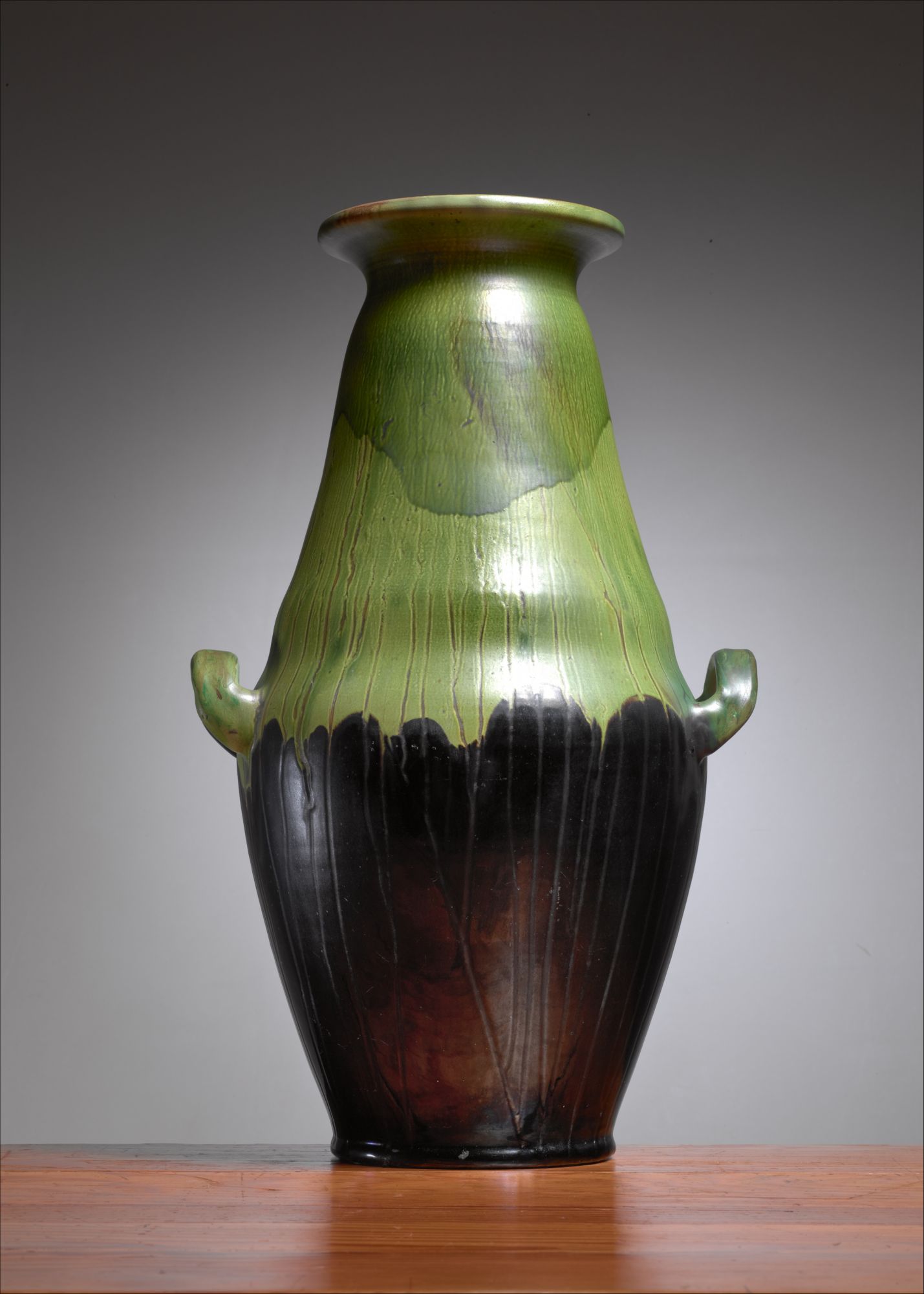 Green Zebra Marble Floor Vase
