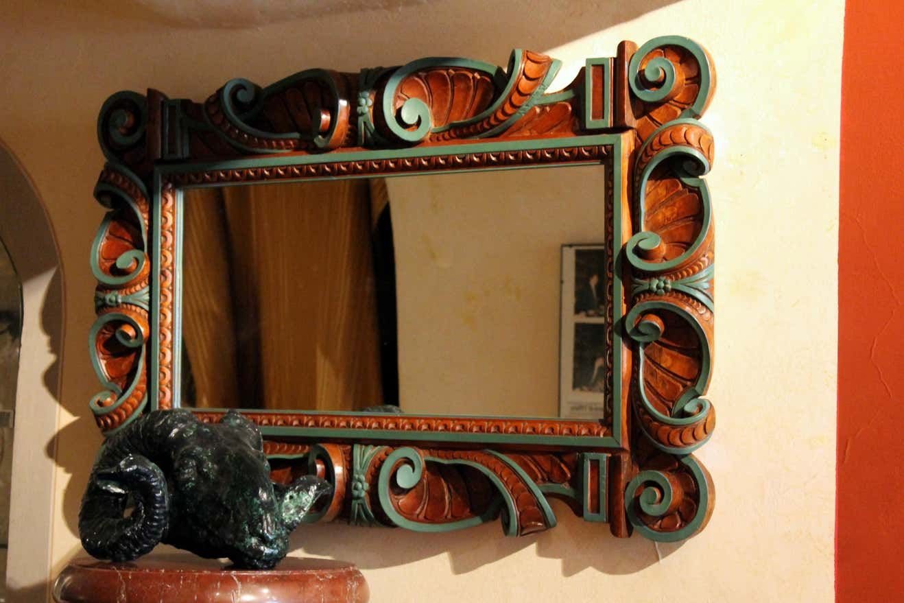 Italian Square Mirrors in Hand Carved Wood Relief, 1960s, Set of 2