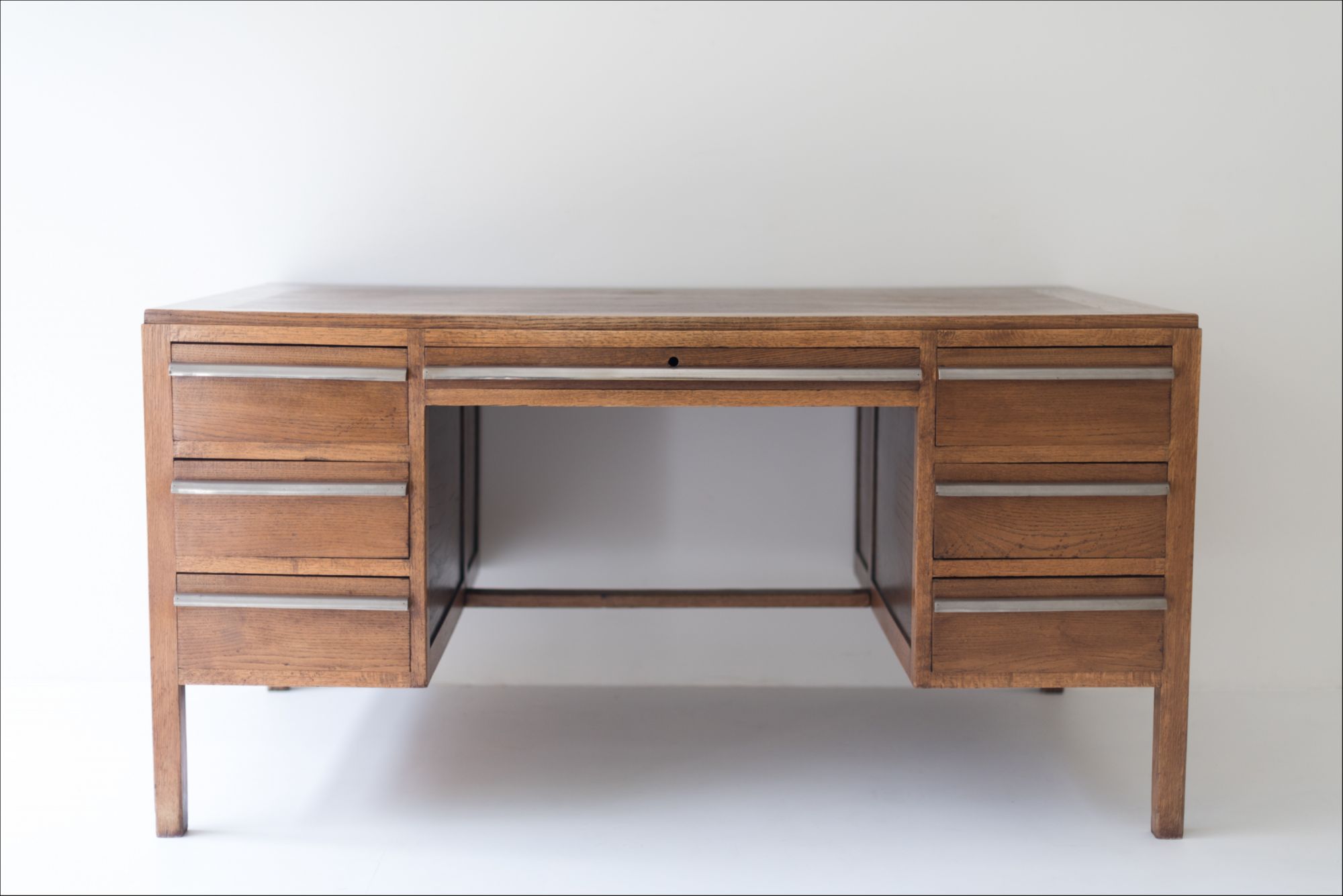 Unique Belgian 1930s Modernist Oak Architect Desk