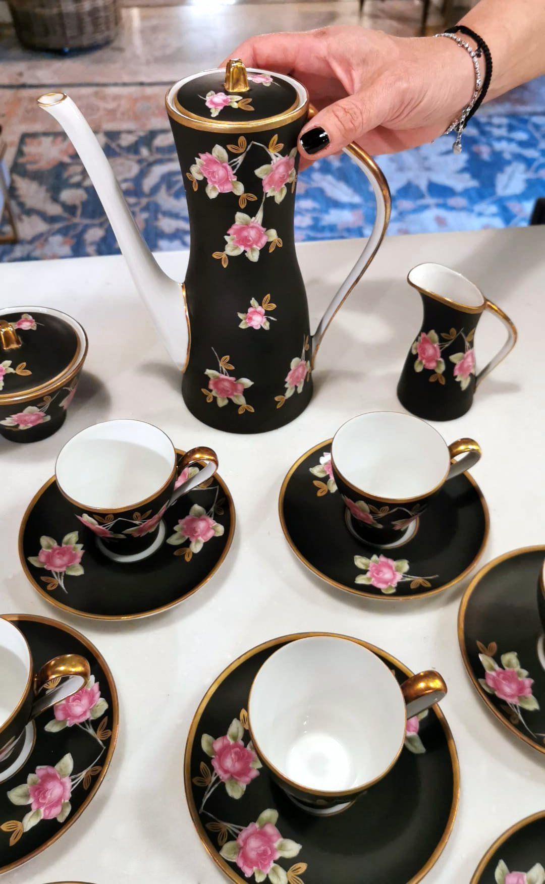 Traditional Antique French Coffee Set of 21 Pieces, circa 1950 For Sale at  1stDibs