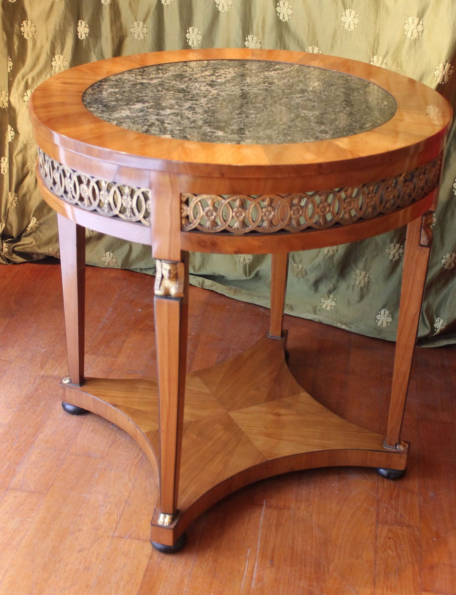 Italian Empire Cherry Wood and Giltwood Centre Table with ...