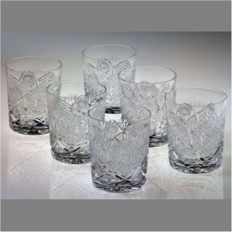 Set of 24 vintage crystal drinking pieces by Moser, Czech Republic 1960