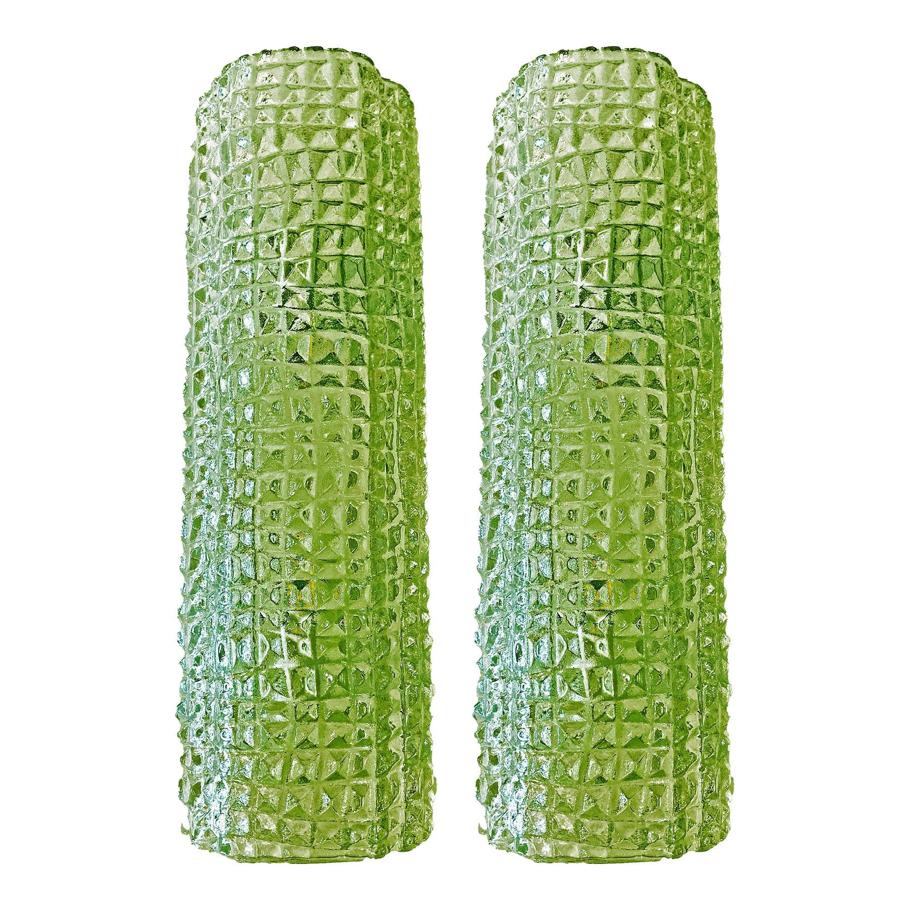 Set of Two Contemporary Modern Green “Crocodile” Murano Glass Wall