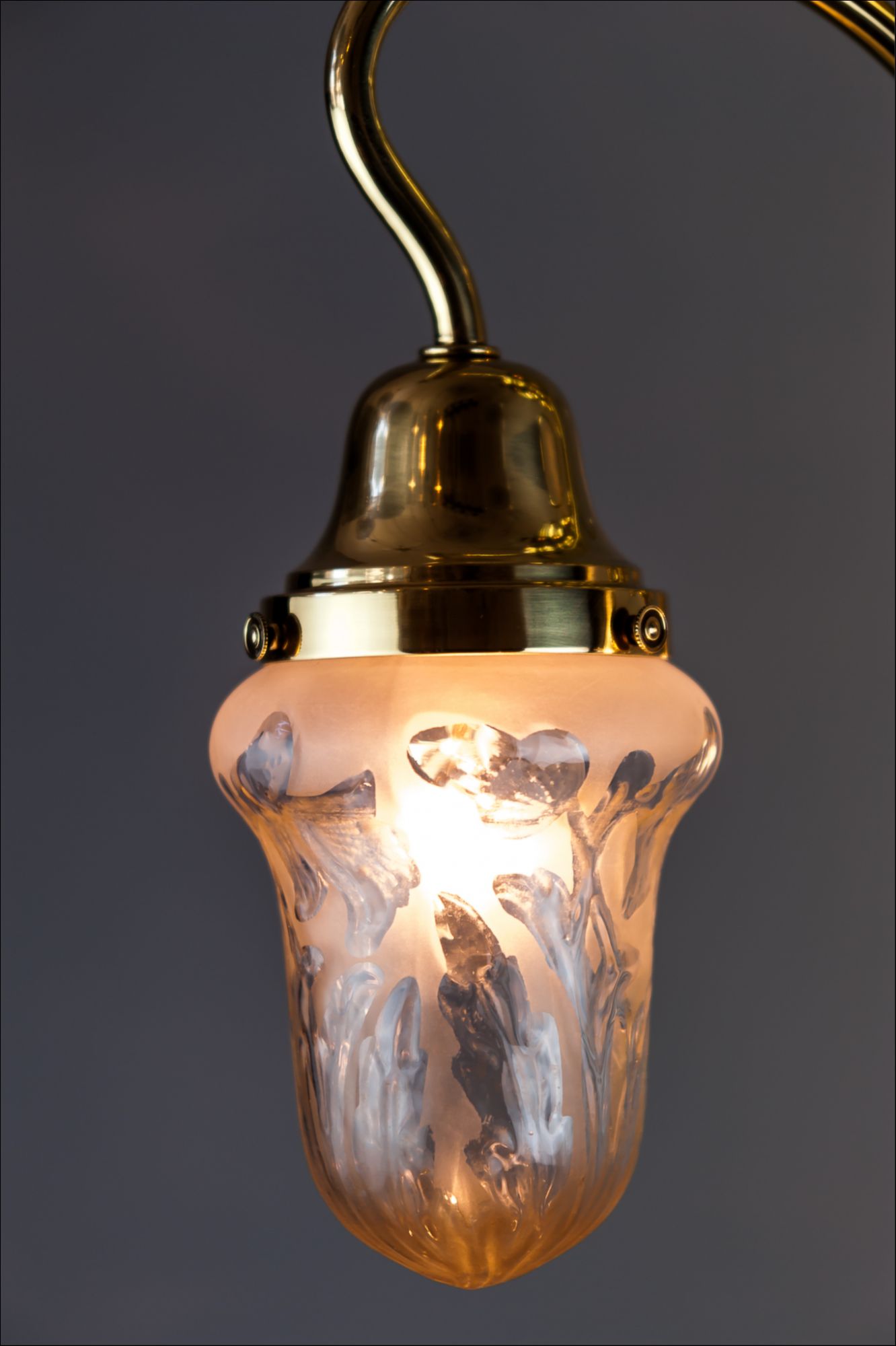 Jugendstil ceiling lamp around 1908 with original glass shades