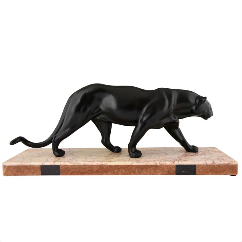 Large Art Deco black panther sculpture Rulas