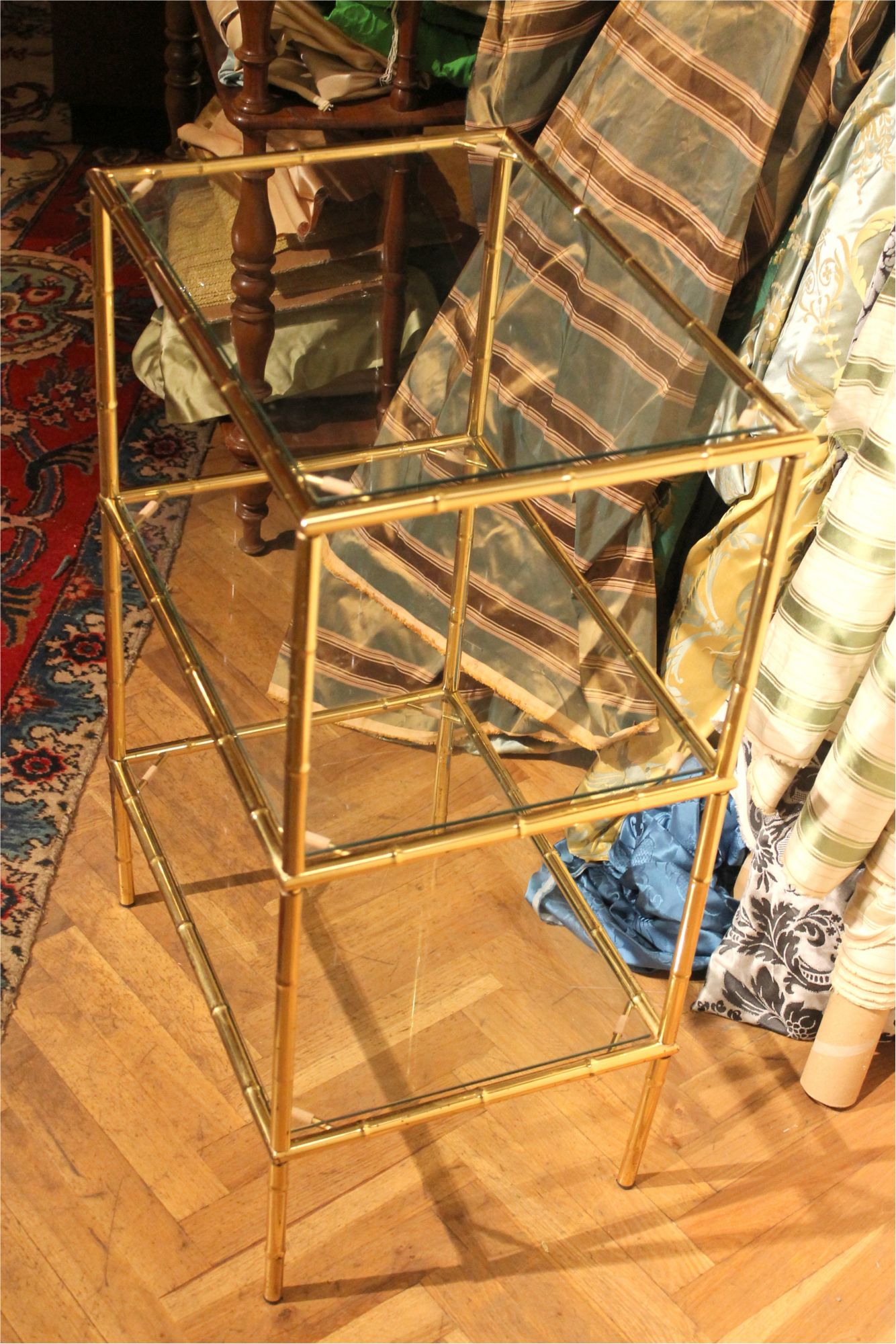 A pair of brass and glass Hollywood Regency faux bamboo tables - Belle and  Beast Emporium