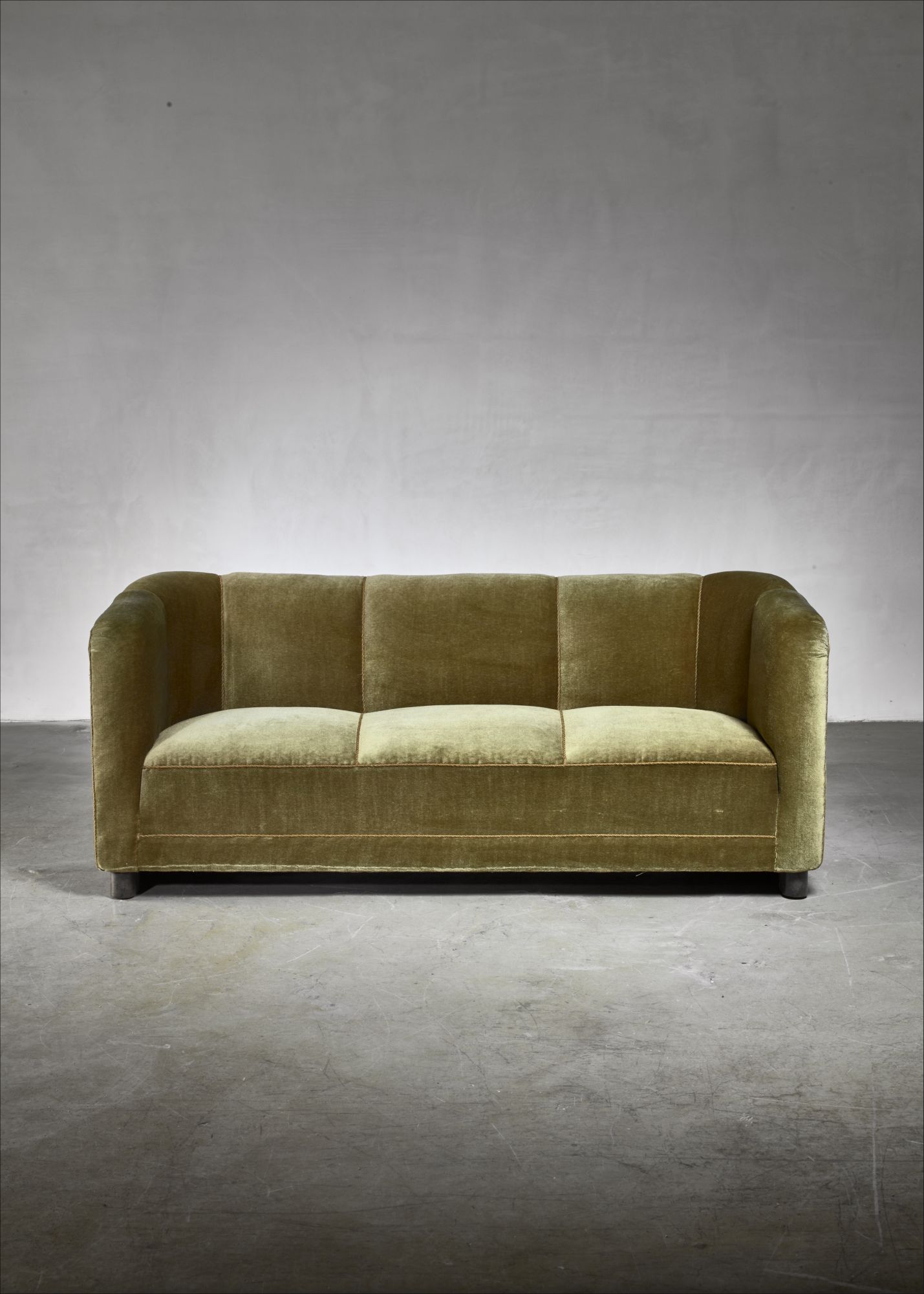 Ole Wanscher Green Velour Sofa For