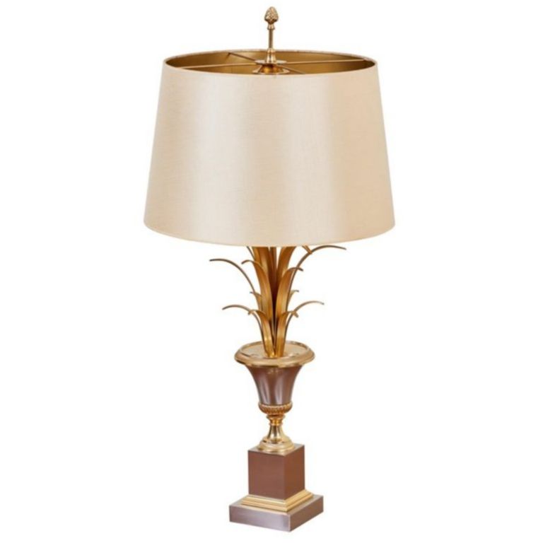 Huge Maison Charles Pineapple Table Lamp in Brass and Chrome