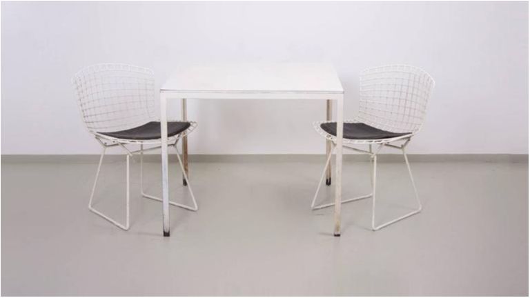 Set Of Florence Knoll Dining Table With, Florence Knoll Dining Chairs