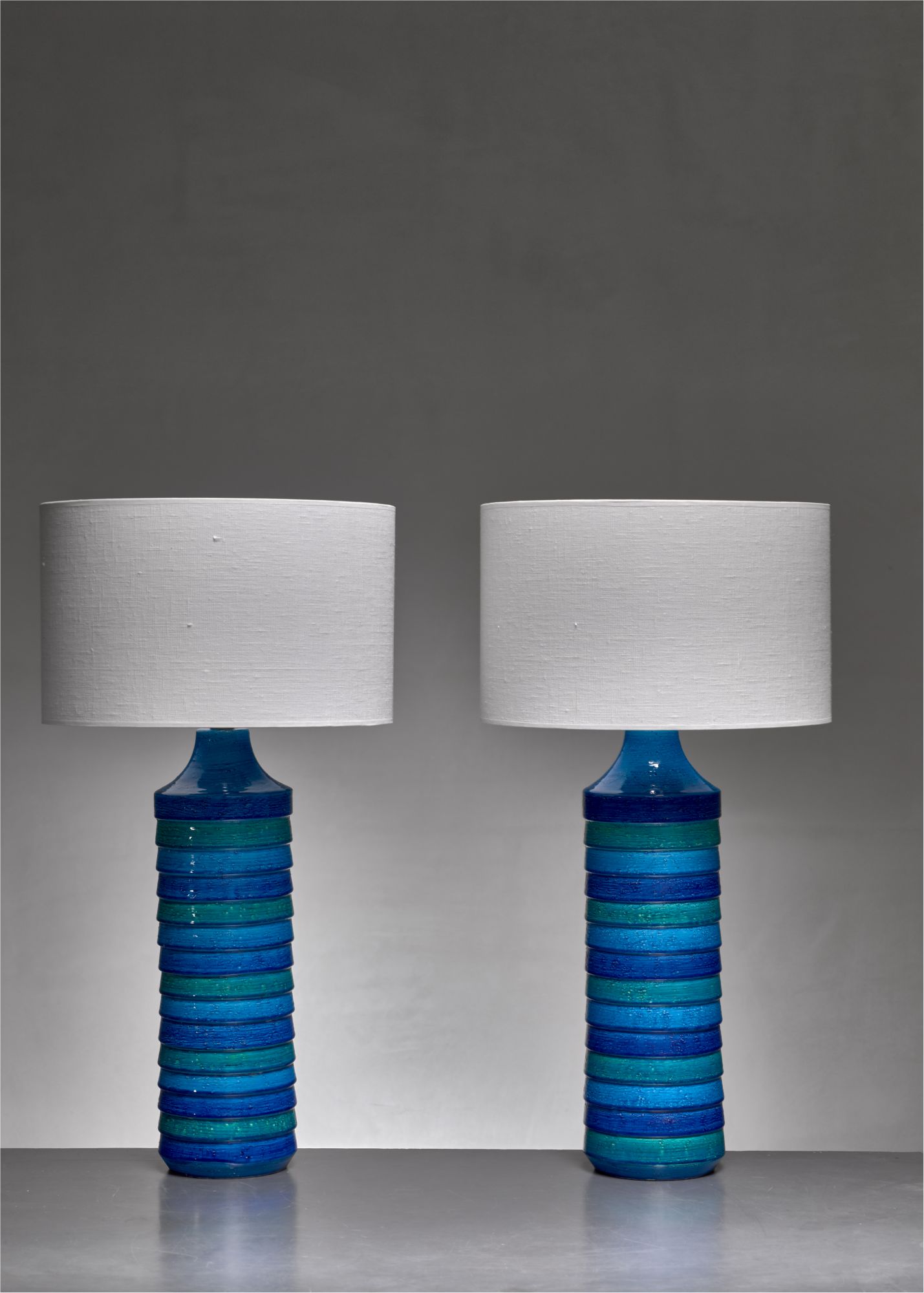 Aldo Londi pair of large ceramic table lamps Bitossi, Italy, 1960s